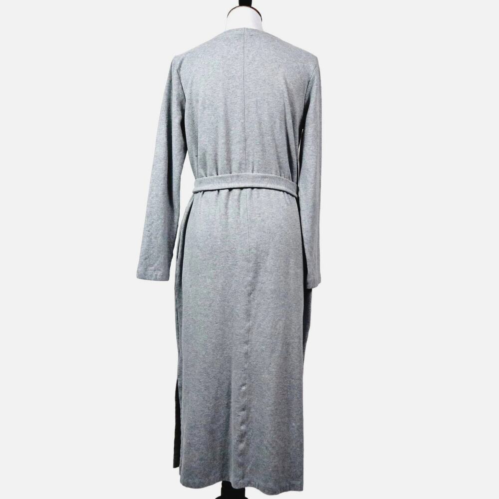 J Jill Pure Jill Size M Belted Jersey Knit Maxi Dress Heather Gray - Picture 5 of 12